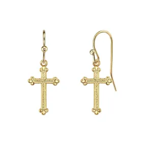 1928 Jewelry Budded Cross Drop Earrings