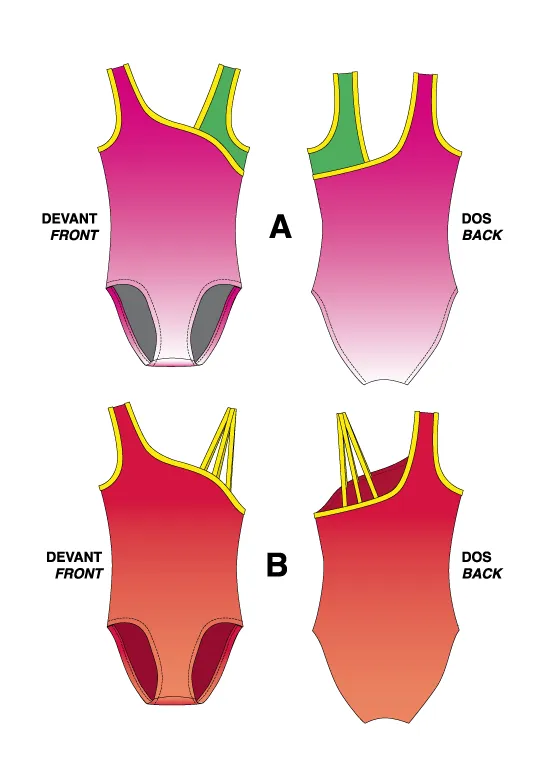 3354 // Asymmetrical Gymnastics Leotard