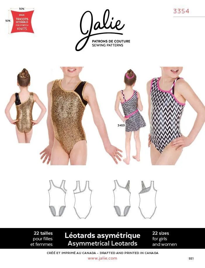 3354 // Asymmetrical Gymnastics Leotard