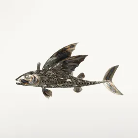 35 Flying Fish (Right) Recycled Metal Art Sculpture