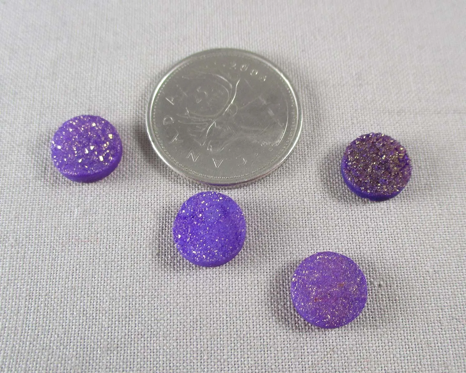 50% OFF!! Purple Agate Druzy Cabochon 10mm 2pcs (0634)