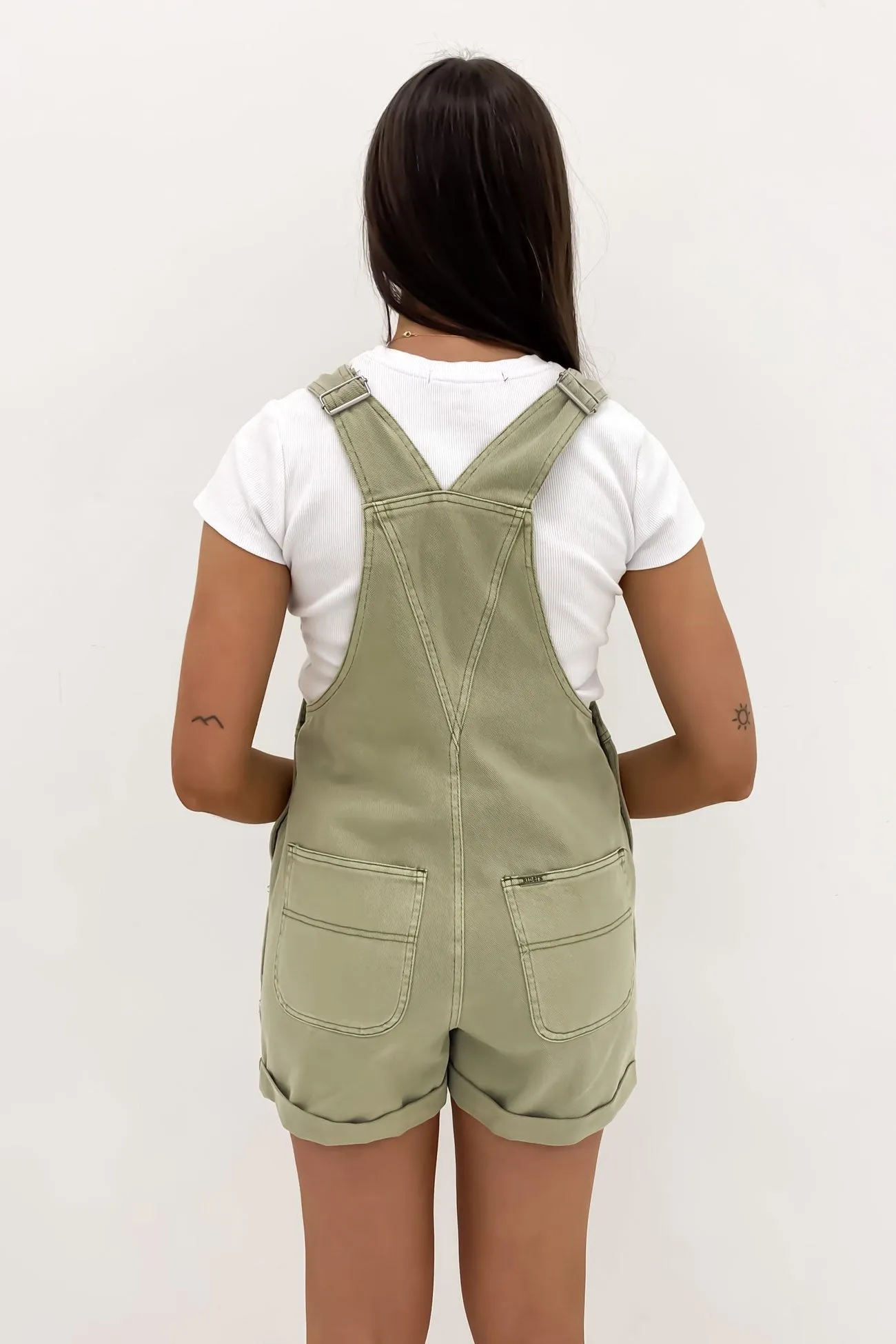 90s Dungaree Short Faded Thyme