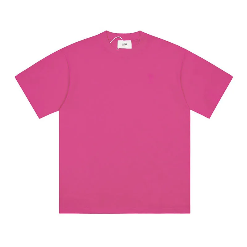 Ami Paris Ami de Coeur Organic Cotton T-Shirt Fuchsia