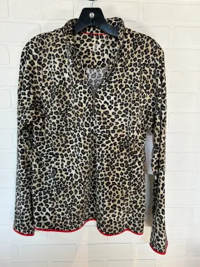 Animal Print Athletic Top Long Sleeve Crewneck Tail, Size M