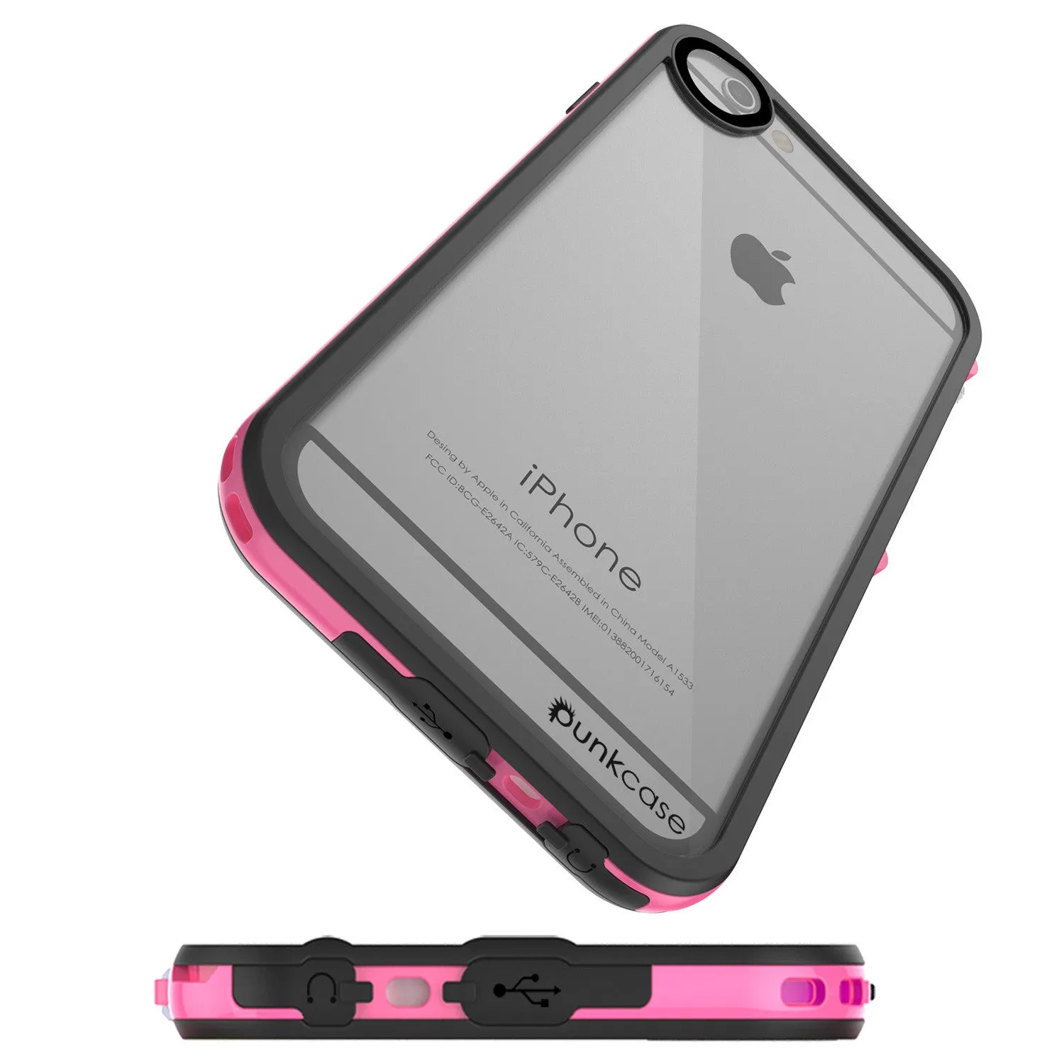 Apple iPhone 7 Waterproof Case, PUNKcase CRYSTAL 2.0 Pink W/ Attached Screen Protector  | Warranty