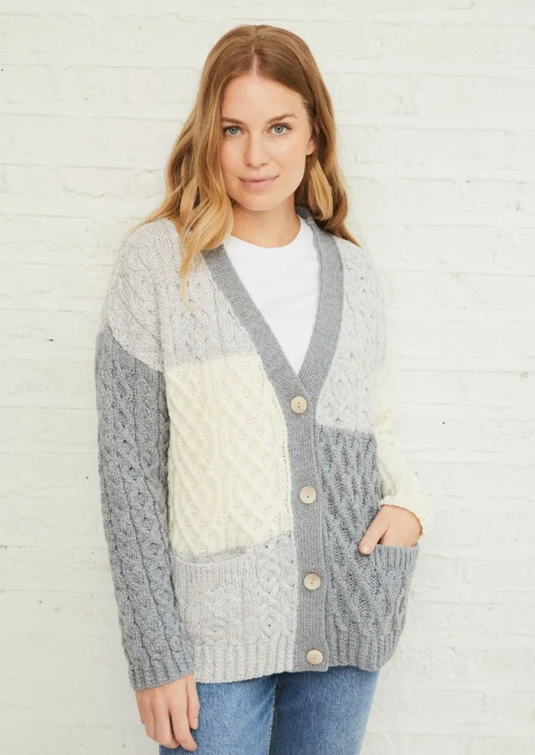 Aran Patchwork Cardigan | Dawn