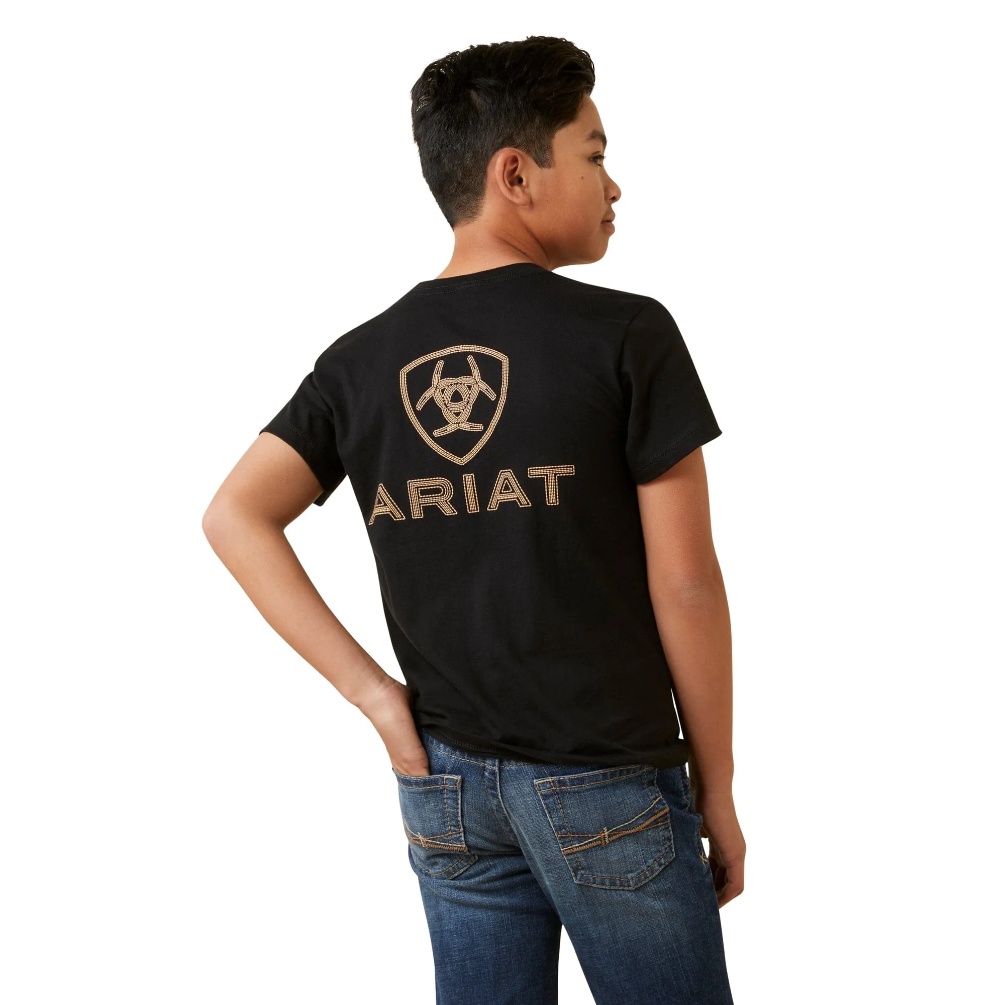 Ariat Boys Shield Stitch Black T-Shirt 10045294