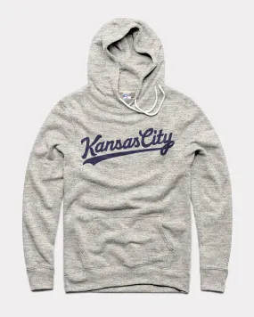 Athletic Grey & Navy Blue Kansas City Script Hoodie