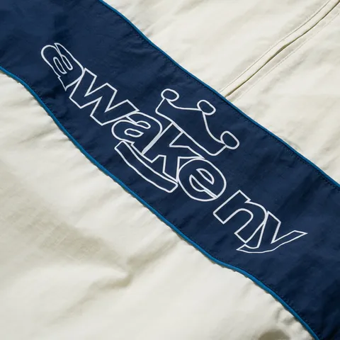 Awake NY Crown Logo Nylon Quarter Zip - Off White