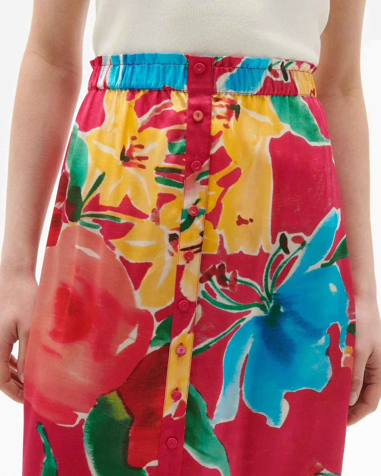 Bastien Skirt Floral Reverie Raspberry Pink