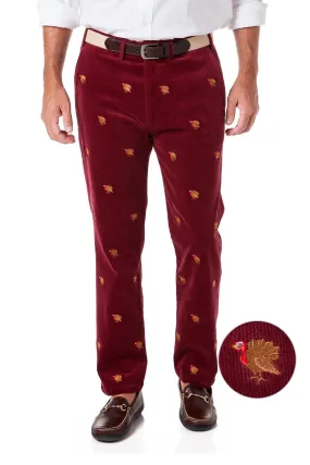 Beachcomber Corduroy Pant Merlot with Turkey