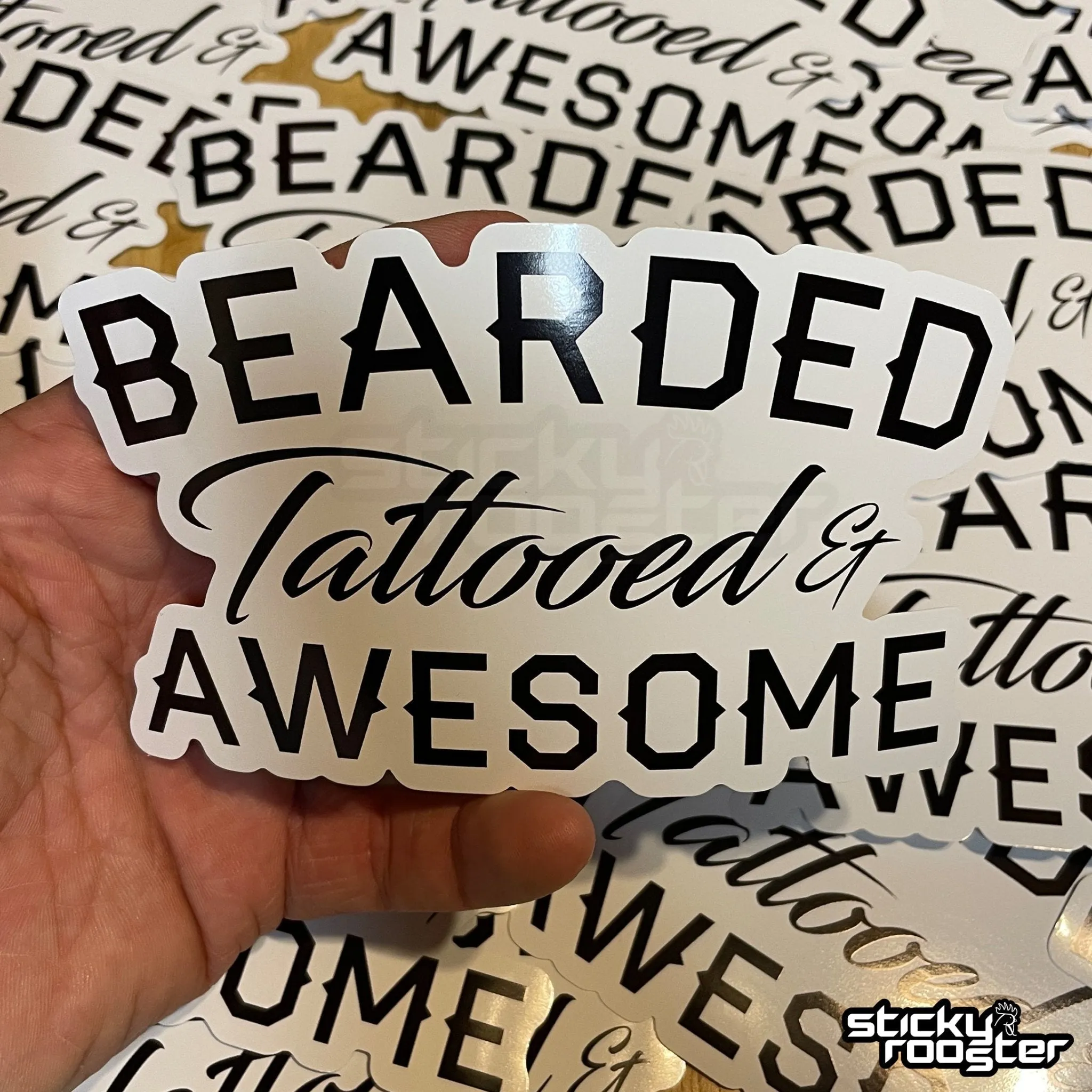 Bearded, Tattooed & Awesome sticker