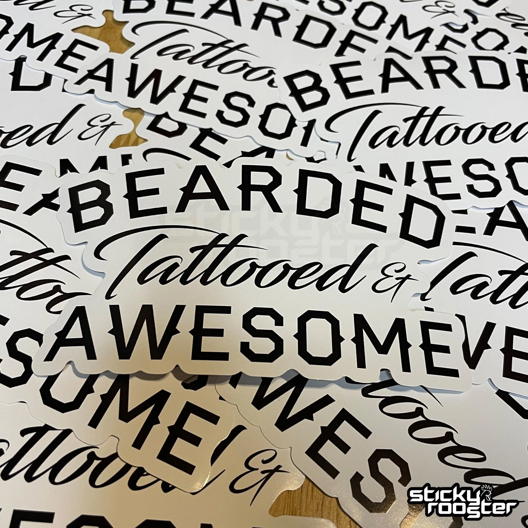 Bearded, Tattooed & Awesome sticker