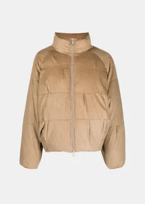 Beige Chenille Puffer Jacket