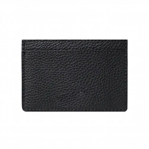 Black Pebbled Leather Classic Card Holder