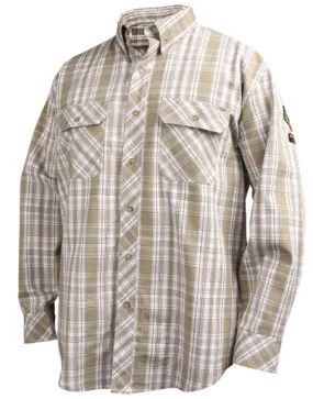 Black Stallion Khaki Plaid AR/FR Cotton Work Shirt WF2110-PK