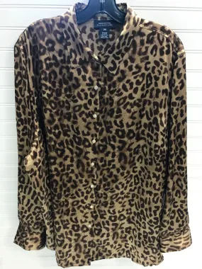 Blouse Long Sleeve By Jones New York In Leopard Print, Size: 3x