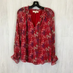 Blouse Long Sleeve By Loft In Red, Size: M