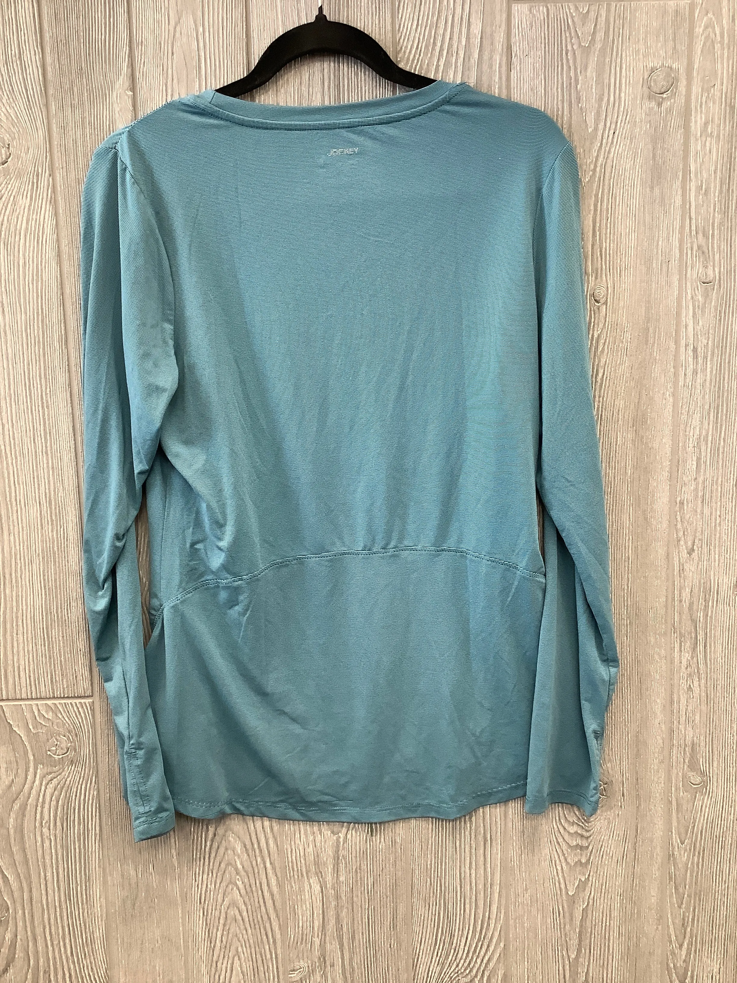 Blue Athletic Top Long Sleeve Collar Jockey, Size M