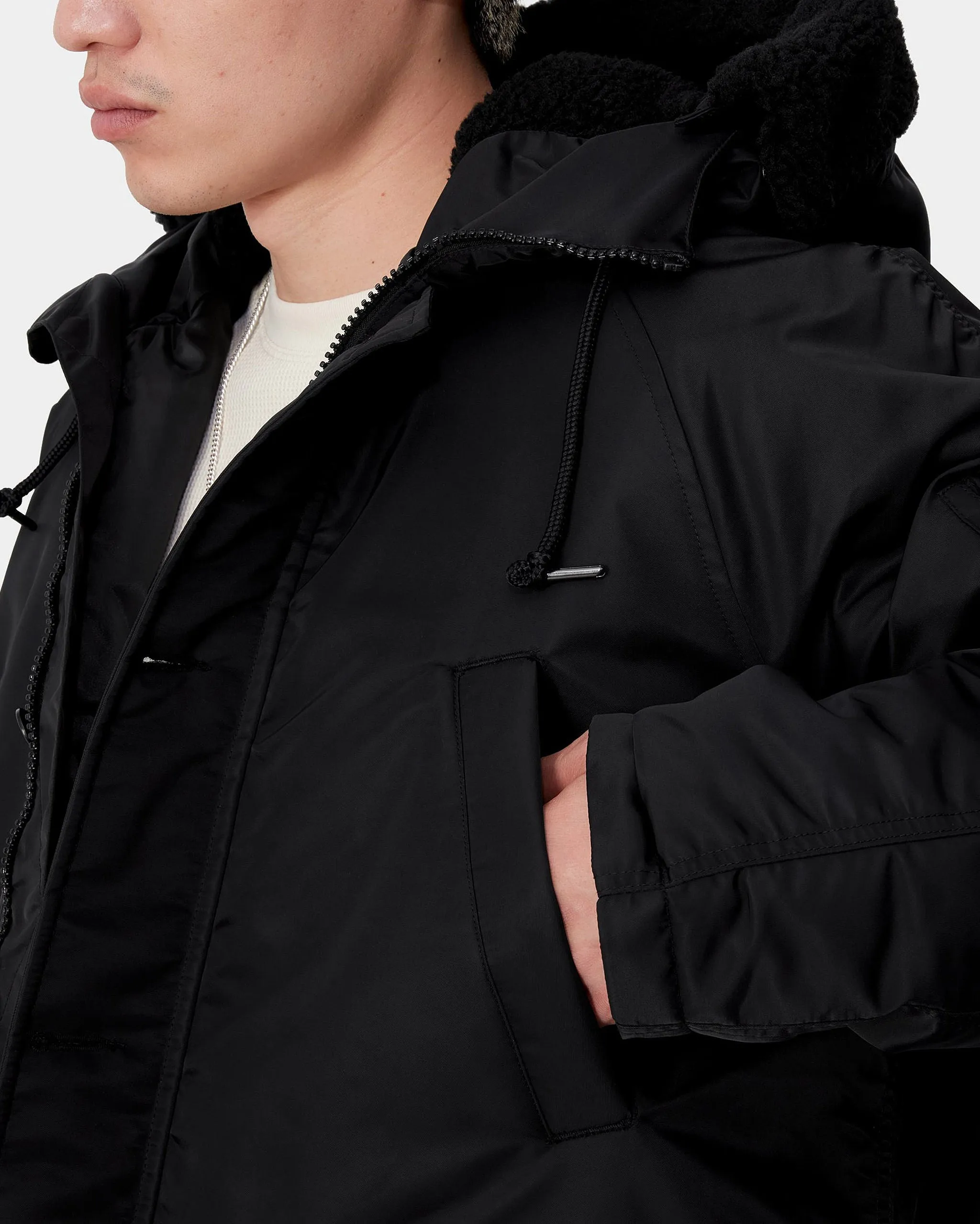 Carhartt WIP Hooded Olten Parka - Black