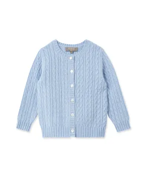 Cashmere Cable Cardigan Cornflower Blue