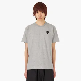 COMME des GARÇONS PLAY Double Black Heart T-shirt / Grey