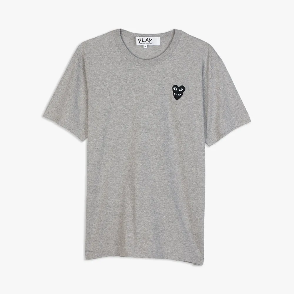 COMME des GARÇONS PLAY Double Black Heart T-shirt / Grey