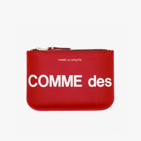 COMME des GARÇONS WALLET Huge Logo Zip Wallet / Red