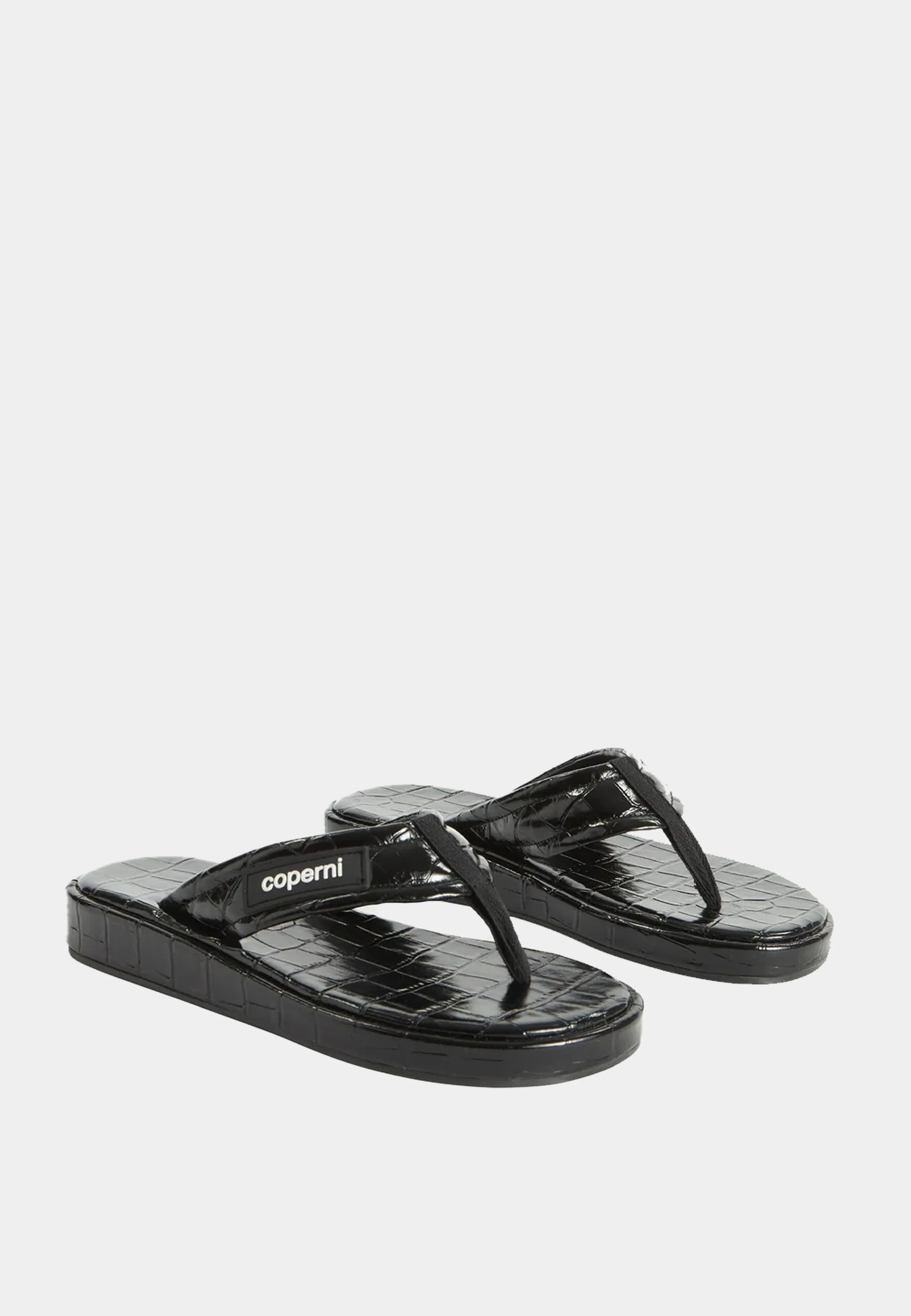 Coperni Croco Branded Flip Flop Black