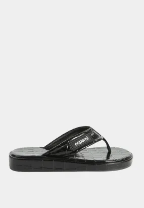 Coperni Croco Branded Flip Flop Black