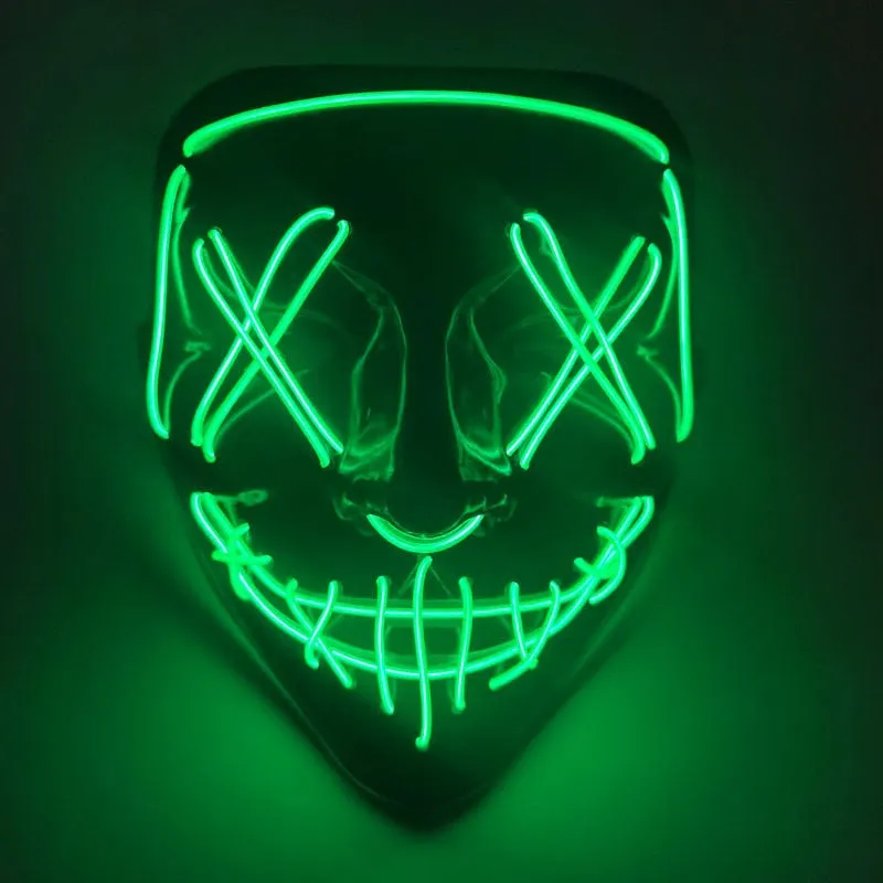 Cosmask Halloween Neon Mask Led Mask Masque Masquerade Party Masks Light Glow In The Dark Funny Masks Cosplay Costume Supplies