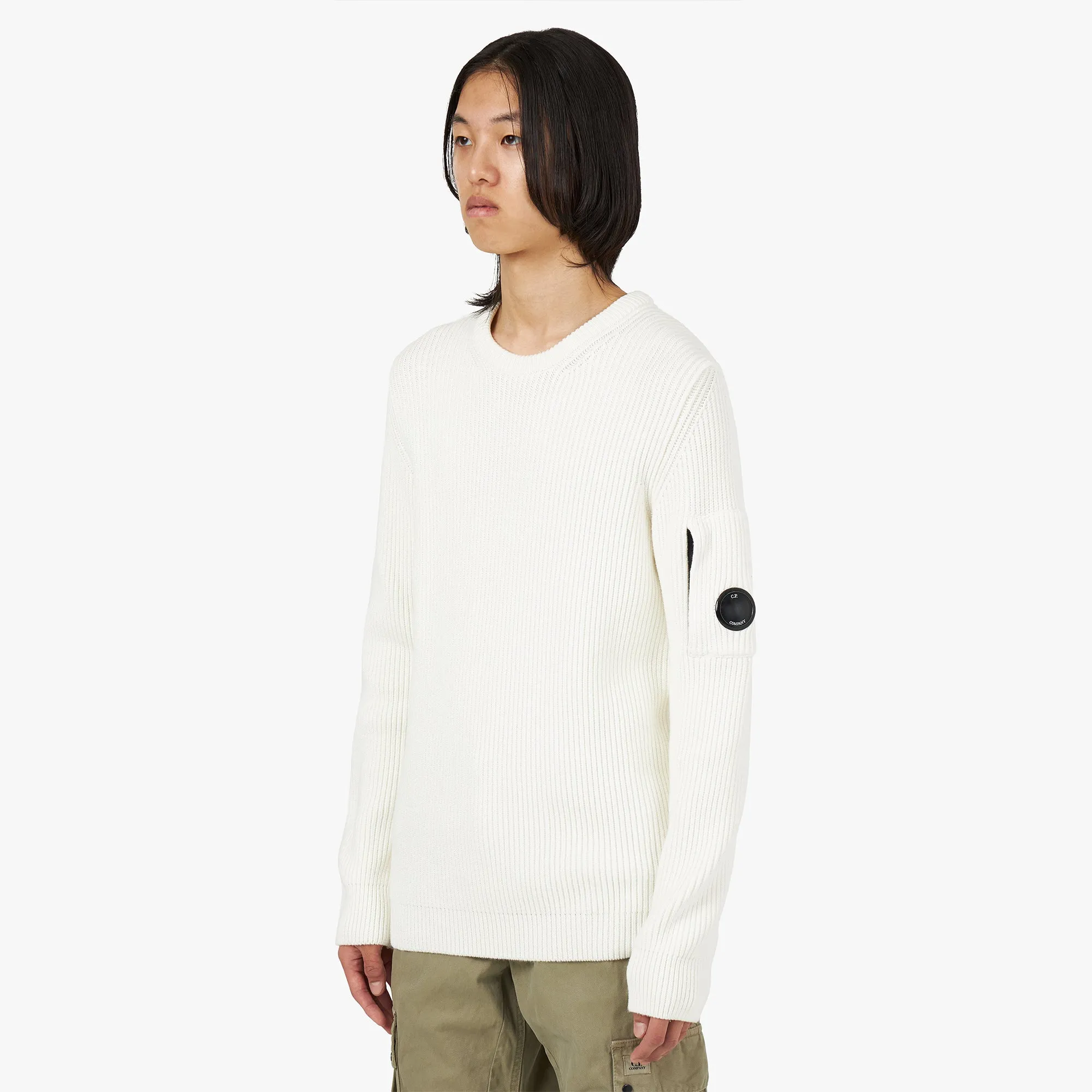 C.P. Company Full Rib Crewneck / Gauze White