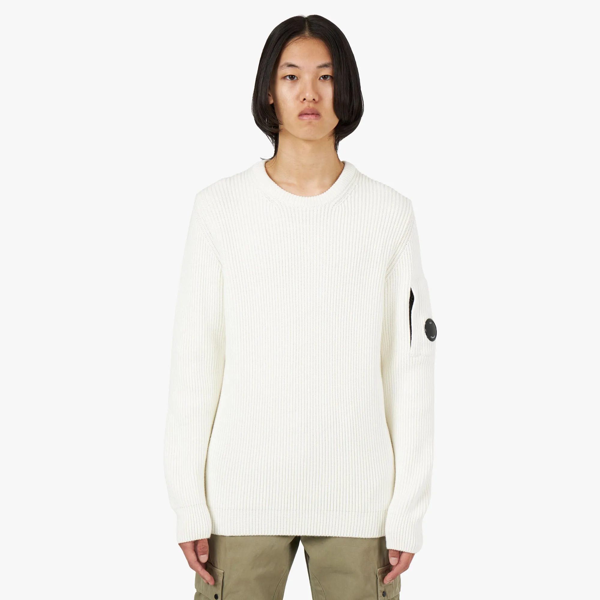 C.P. Company Full Rib Crewneck / Gauze White