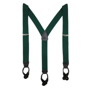 CTM® Men's Big & Tall Elastic Button End Dress Suspenders with Silver Hardware