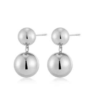 Double Ball Earrings - Silver | Plated Silver