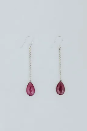 Drop Chain Earrings - Sapphire