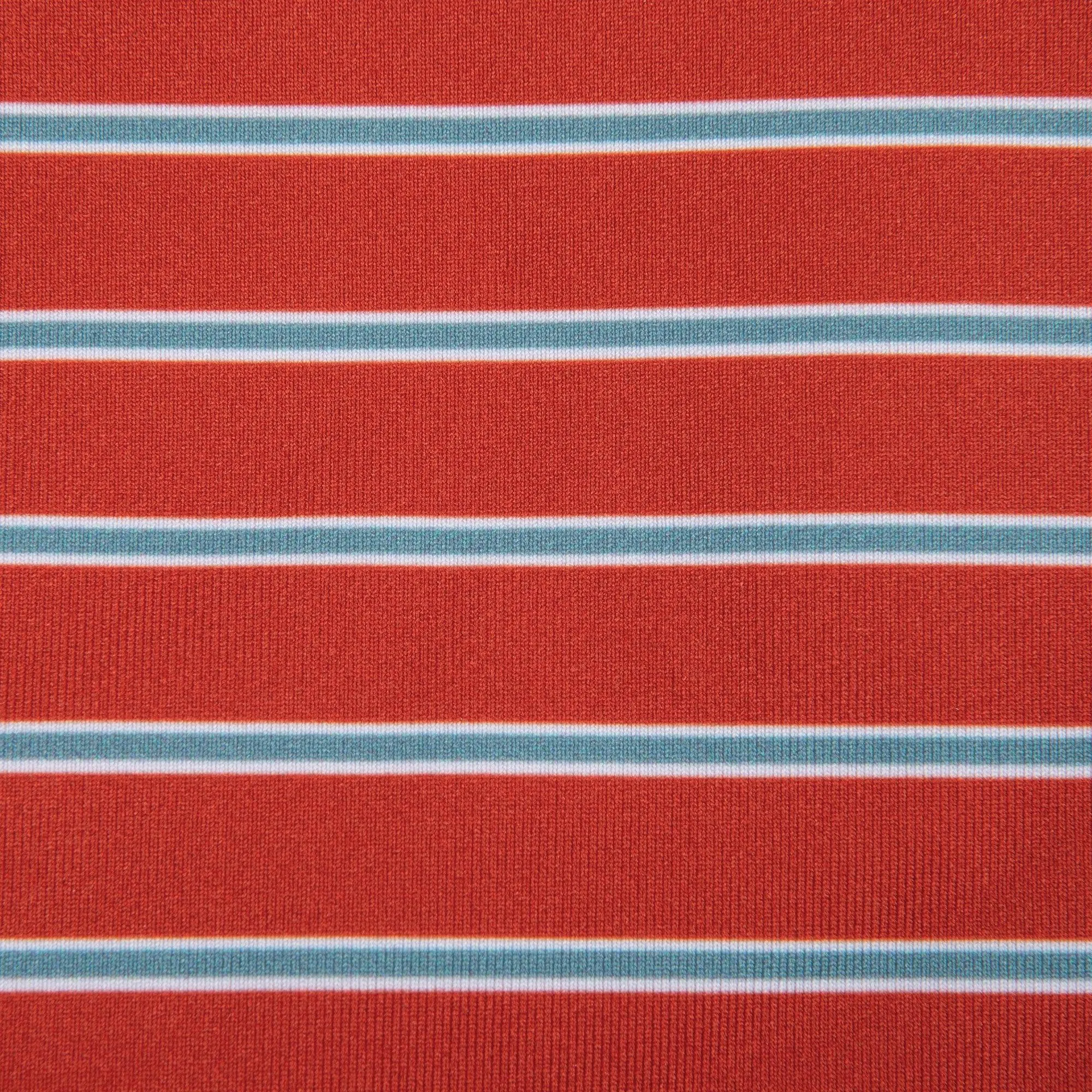 Eagle Stripe Performance Polo - Salsa/Smoke Blue