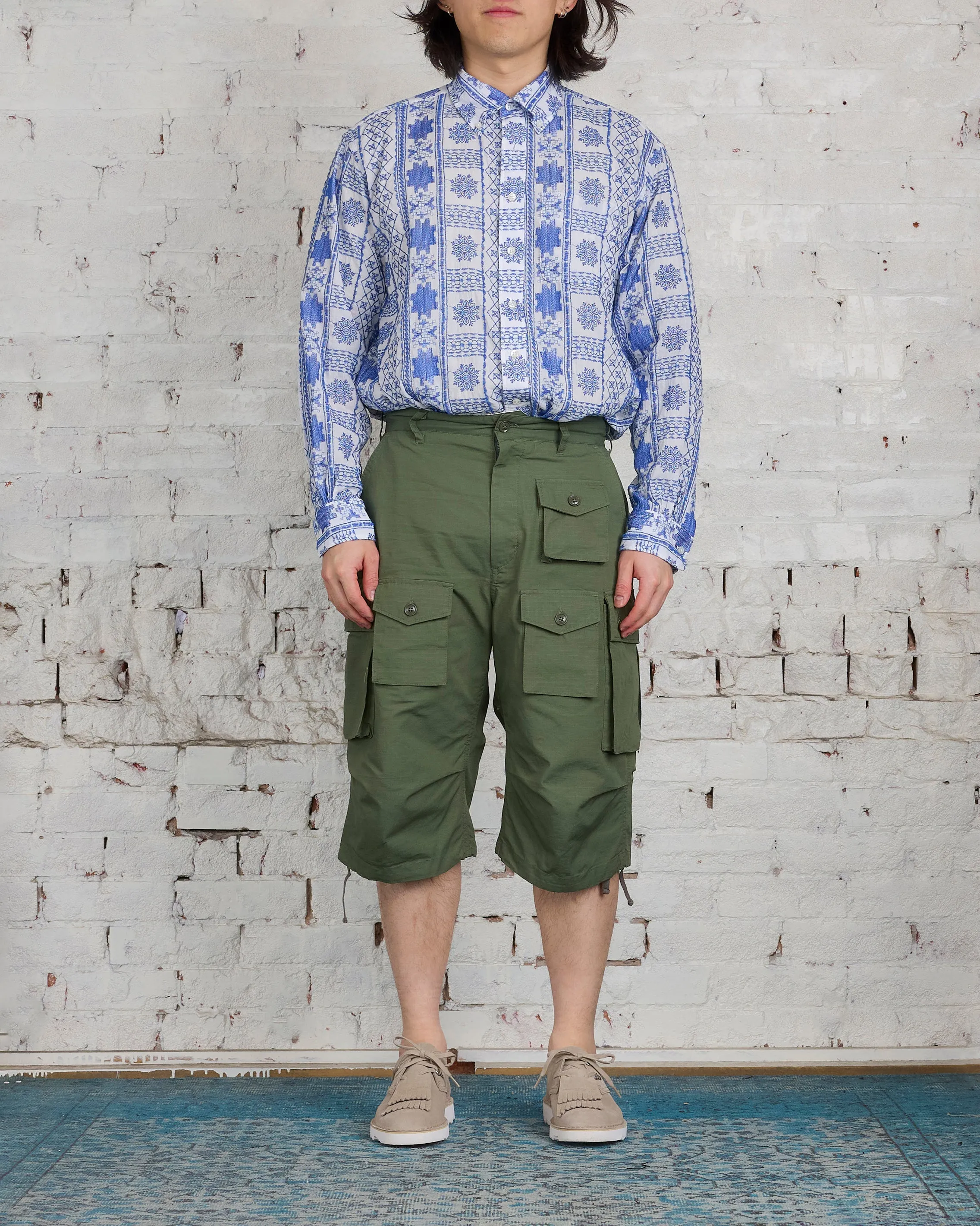 Engineered Garments FA Short Cotton Olive Ripstop