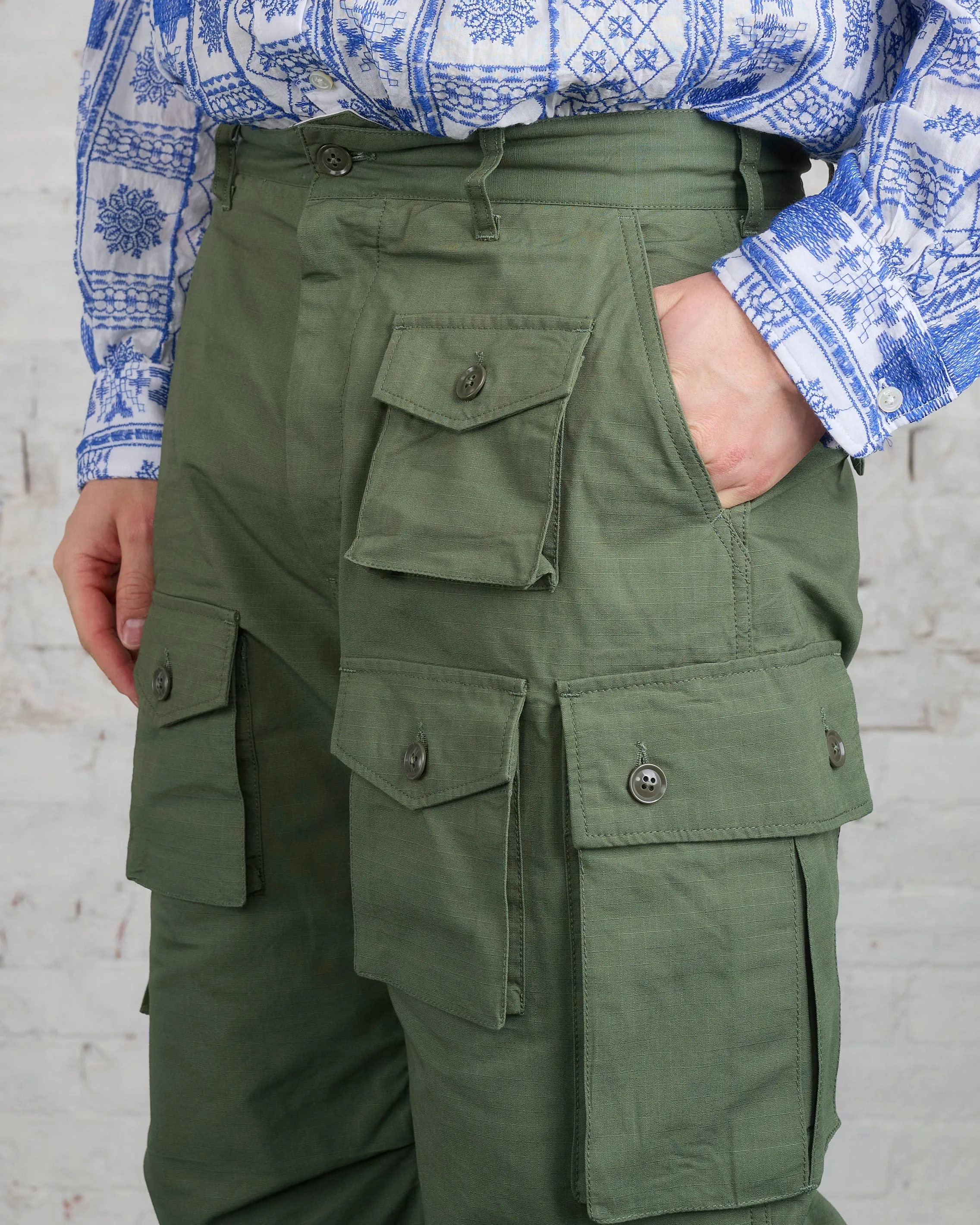 Engineered Garments FA Short Cotton Olive Ripstop