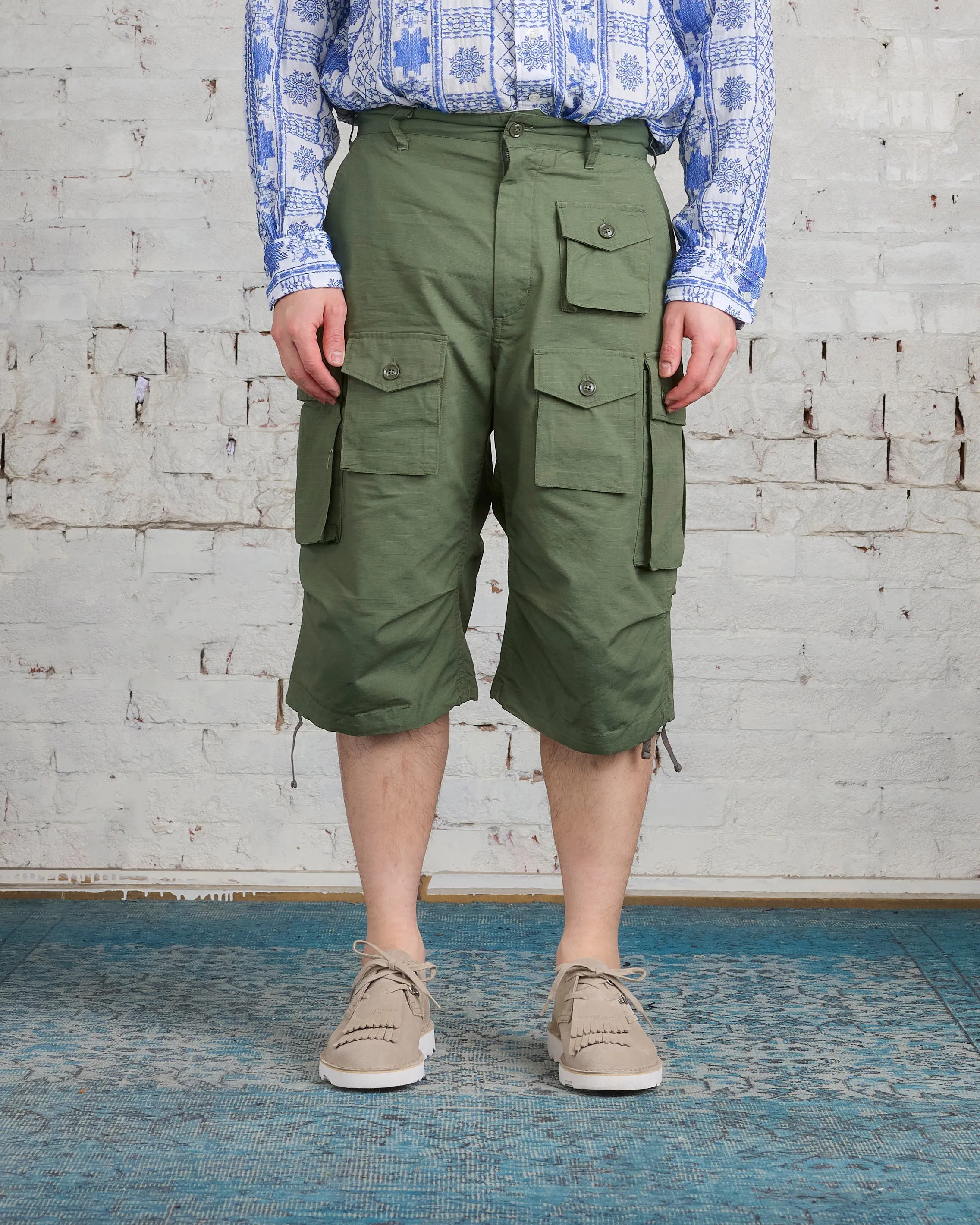 Engineered Garments FA Short Cotton Olive Ripstop