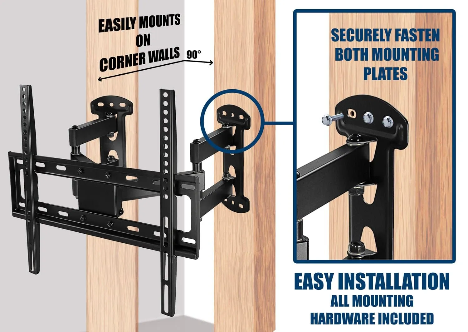 Full Motion Corner TV Wall Mount