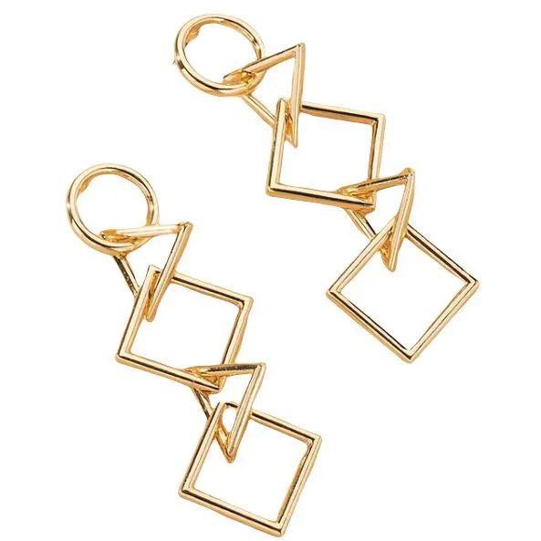 Geometric Symbol Gold Plated Earrings