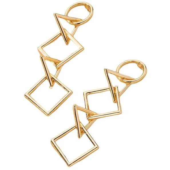 Geometric Symbol Gold Plated Earrings