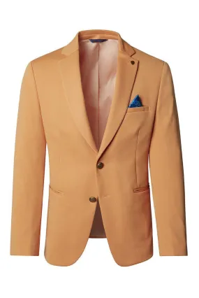 GOLD-BUTTON FITTED NOTCH BLAZER - YELLOW