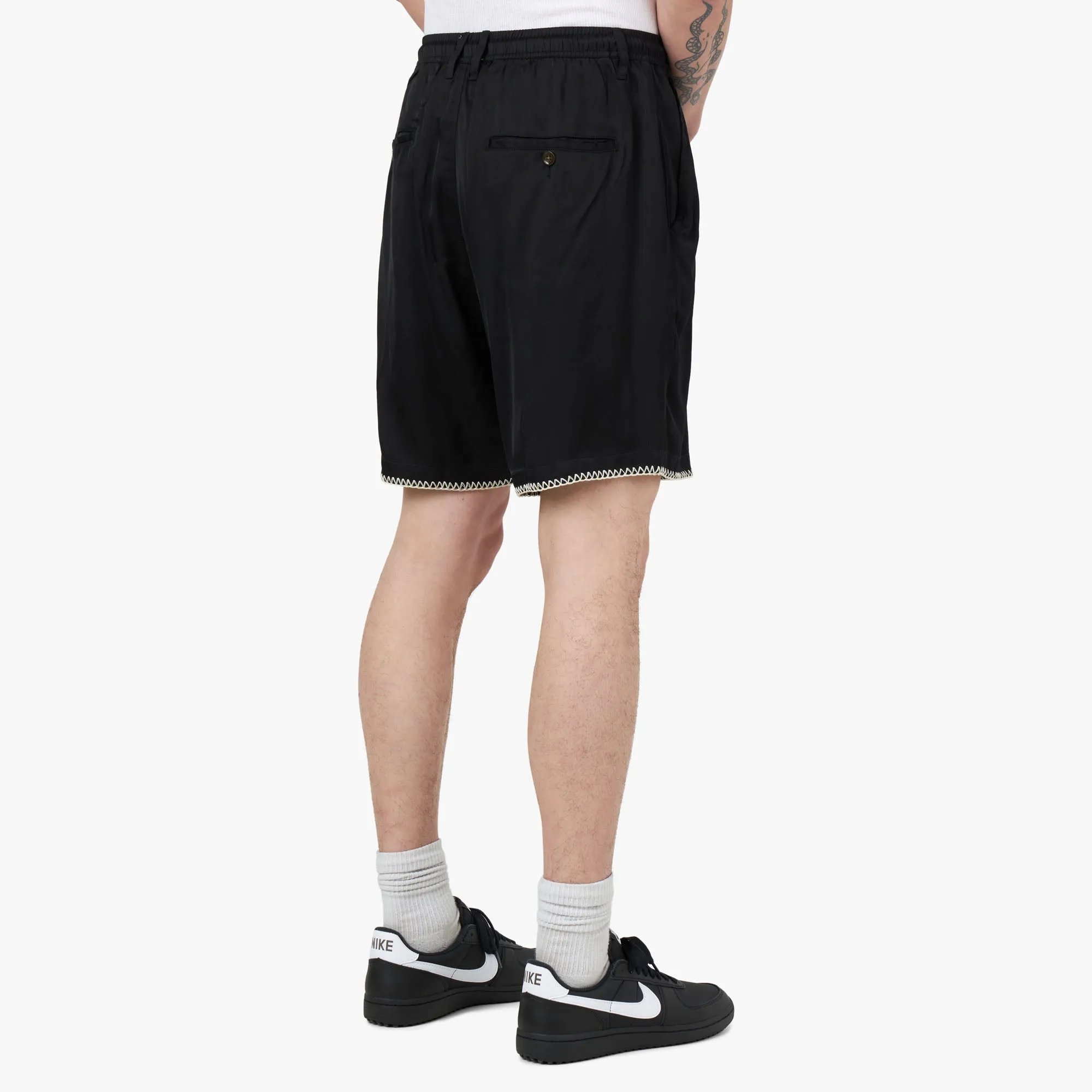 Honor The Gift Blanket Stitch Shorts / Black