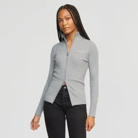 Kaine Ribbed Two-Way Zip Sweater