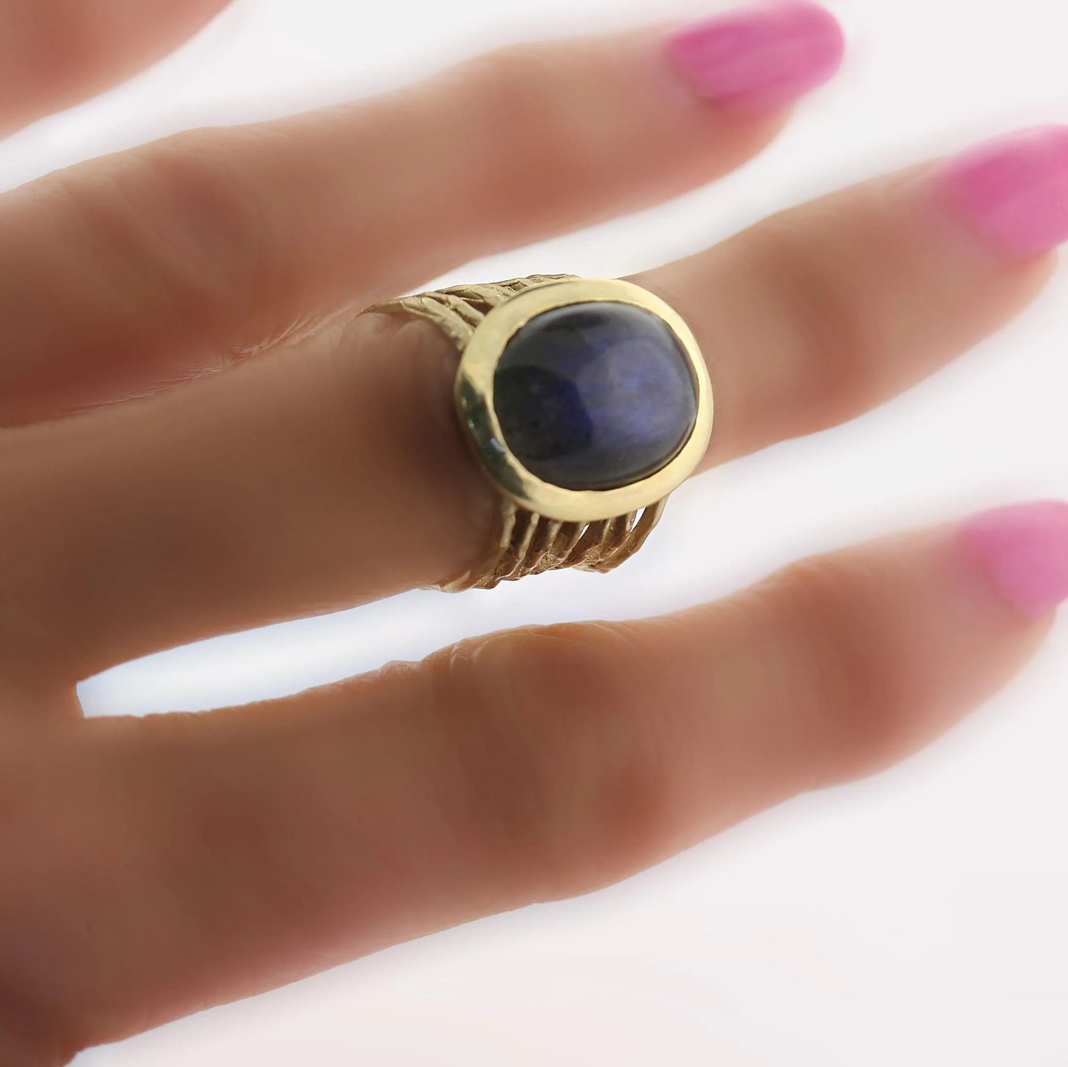 Labradorite Ring 14k Yellow Gold