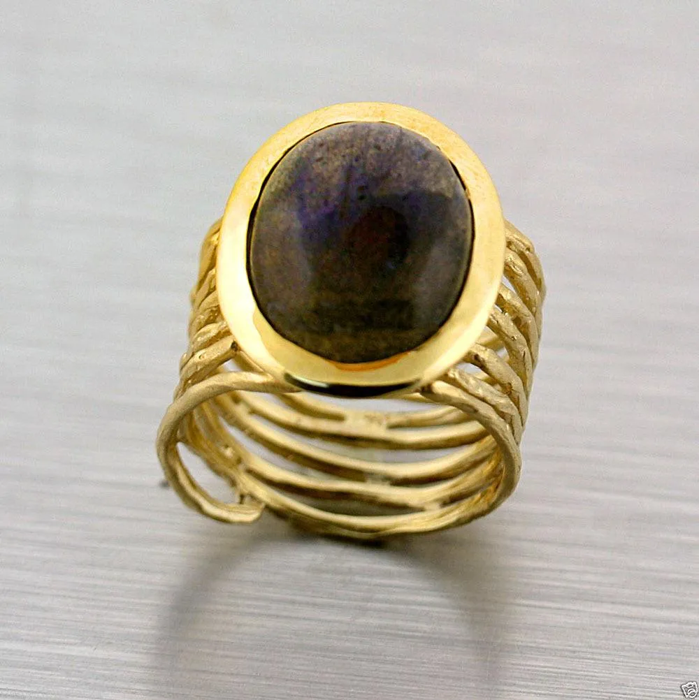 Labradorite Ring 14k Yellow Gold