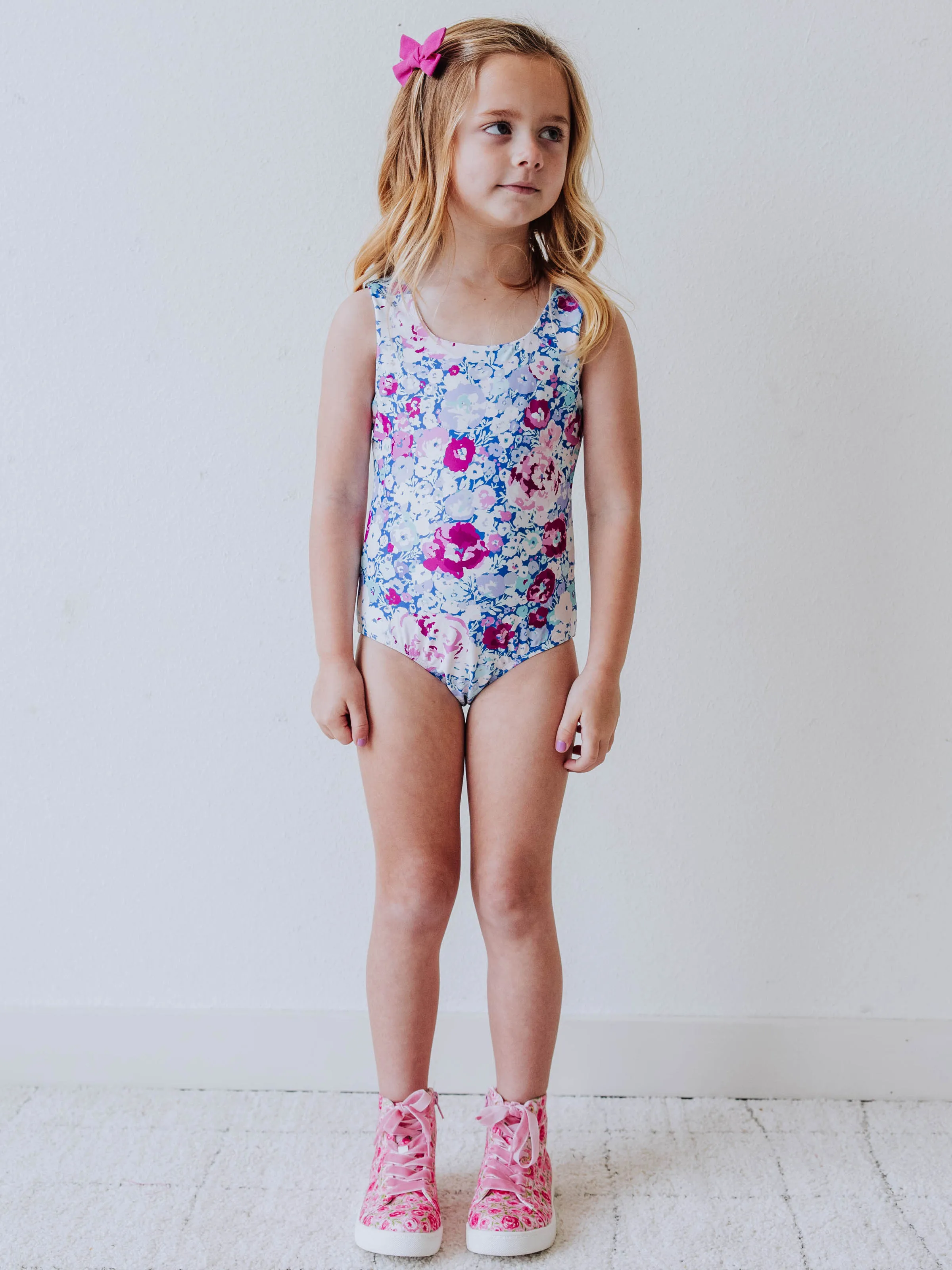 Lattice Back Leotard - Pastel Carnations