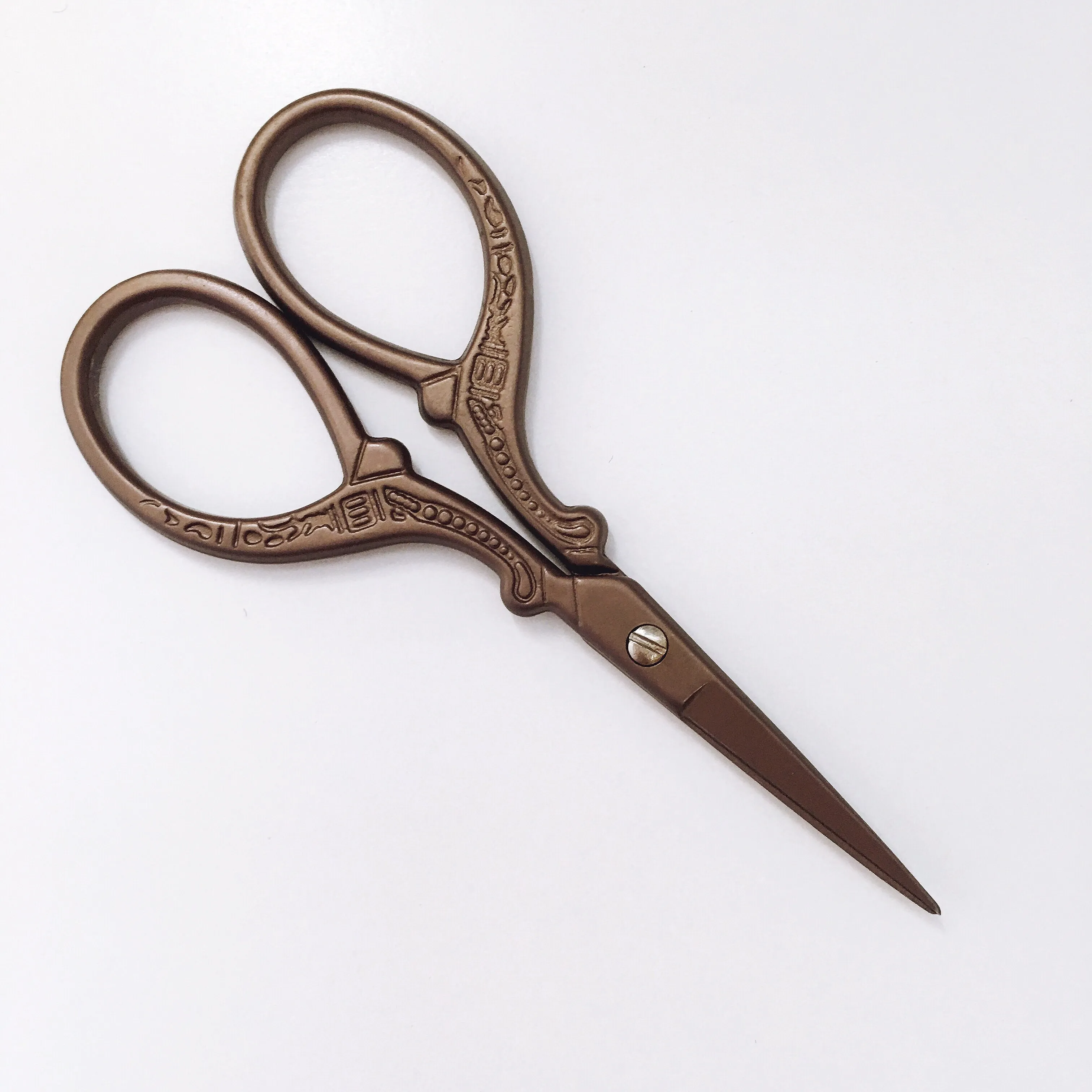 Leyah Antique Style Chocolate Brown Stainless Steel Embroidery Scissors